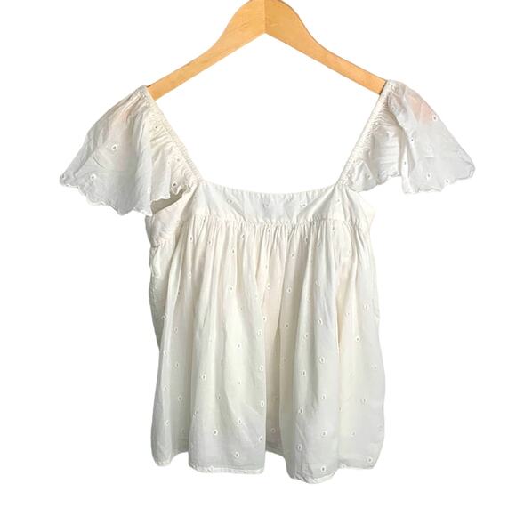Maria Stanley Lindsey Off the Shoulder White Crop Top size 0 - Picture 1 of 10